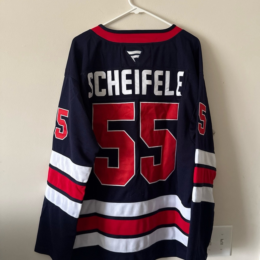 Men’s Fanatics Mark Scheifele #55 Winnipeg Jets NHL Jersey Sz 50 - Blue RARE - Picture 7 of 7